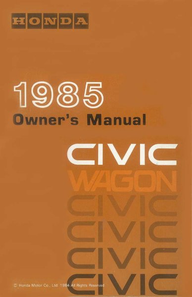 1985 Honda Civic Wagon Owner's Manual