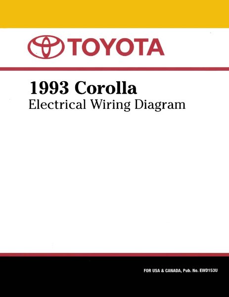 1993 Toyota Corolla Wiring Diagrams Manual