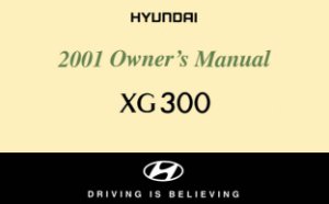 2001 Hyundai XG 300 Owner's Manual