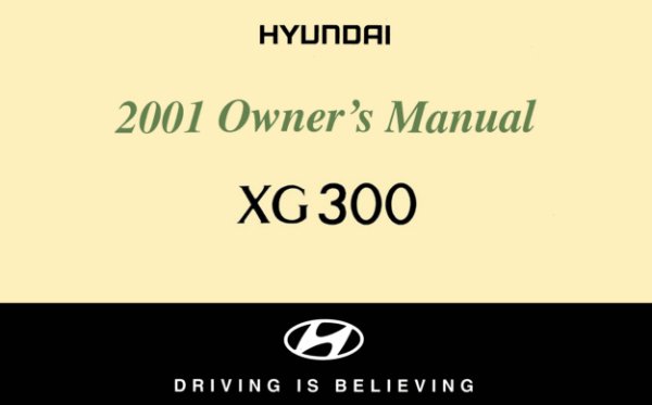2001 Hyundai XG 300 Owner's Manual