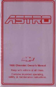 1986 Chevrolet Astro Owner's Manual
