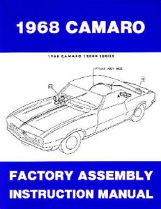 1968 Chevrolet Camaro Rs Ss Z28 Assembly Manual Book Rebuild Illustrations