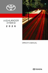 2026 Toyota Highlander Hybrid Owner's Manual
