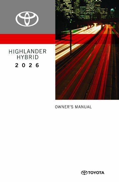 2026 Toyota Highlander Hybrid Owner's Manual