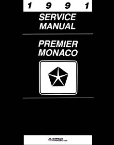 1991 Dodge Monaco, Premier Factory Shop Service Manual