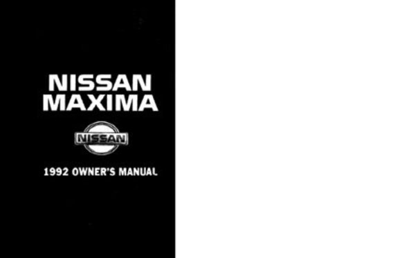 1992 Nissan Maxima Owner's Manual