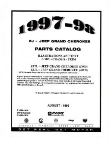 1997–1998 Jeep GRAND CHEROKEE Parts Book