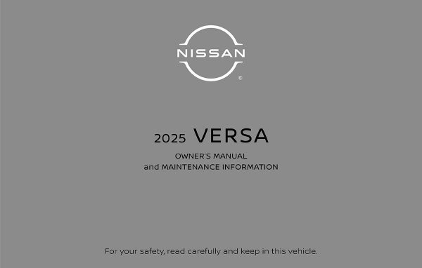 2025 Nissan Versa Sedan Owner's Manual