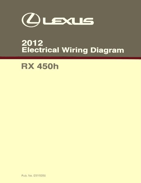 2012 Lexus RX 450h Wiring Diagrams Manual