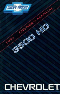1995 Chevrolet 3500 HD Van Owner's Manual