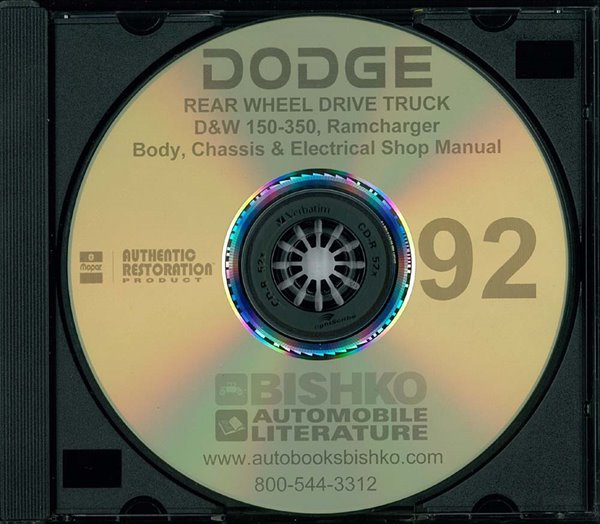 1992 Dodge D/W 150-350 Truck, Ramcharger Factory Shop Service Manual