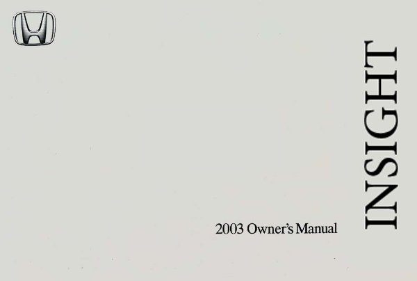 2003 Honda Insight Owners Manual User Guide