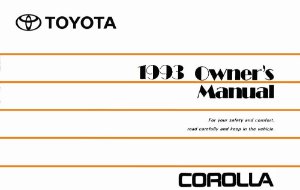 1993 Toyota Corolla Owner's Manual