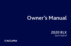 2020 Acura RLX SPORT HYBRID Owner's Manual