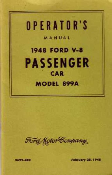 1948 Ford V-8 Car Owner's Manual