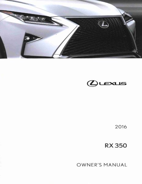 2016 Lexus RX 350 Owner's Manual