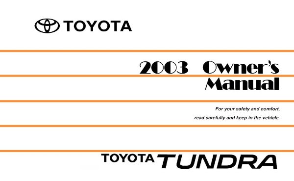 2003 Toyota TUNDRA Owner's Manual