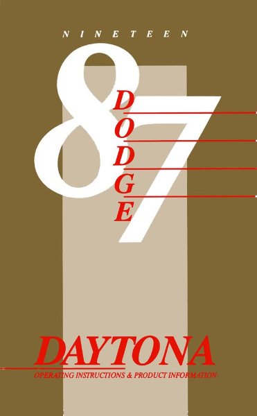 1987 Dodge Daytona Owner's Manual