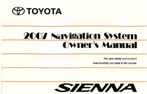 2007 Toyota Sienna Owner's Manual