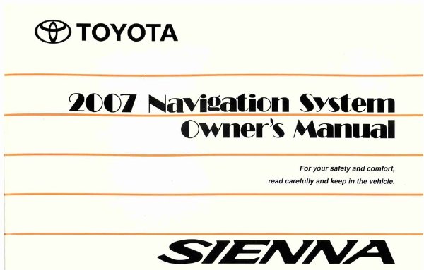 2007 Toyota Sienna Owner's Manual
