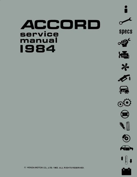 1984 Honda Accord Factory Shop Service Manual