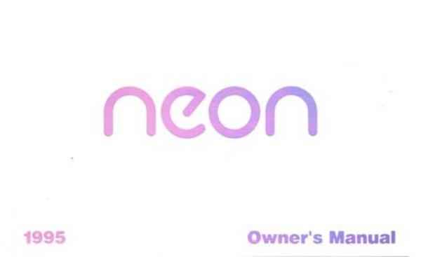 1995 Dodge Neon Owner's Manual