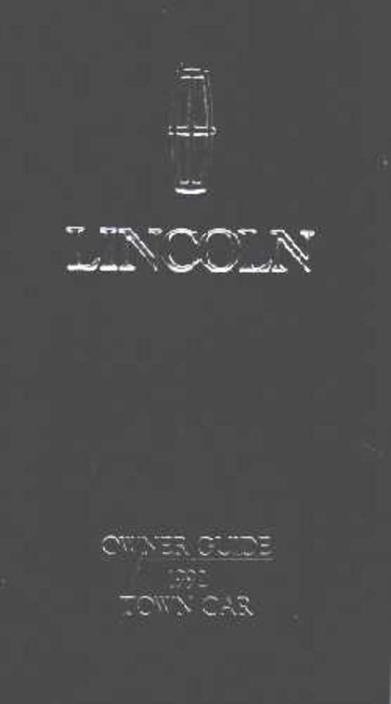 1992 Lincoln Town Car Owners Manual User Guide