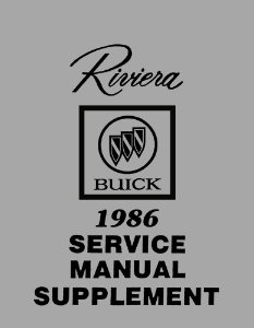 1986 Buick Riviera Factory Shop Service Manual