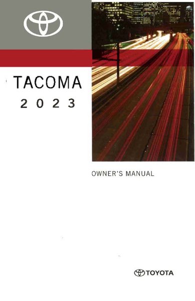 2023 Toyota TACOMA Owner's Manual