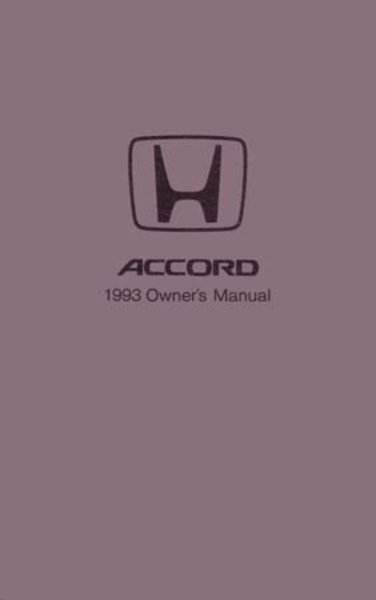 1993 Honda Accord Owner's Manual