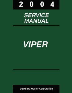 2004 Dodge Viper Factory Shop Service Manual