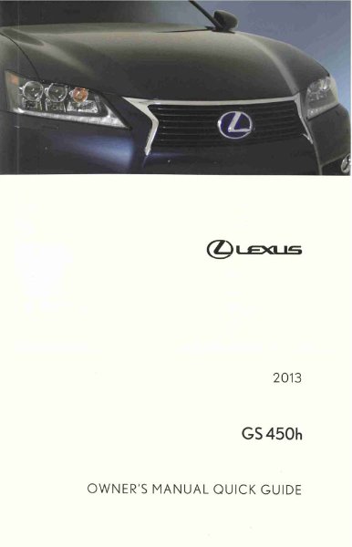 2013 Lexus GS 450h Owner's Manual