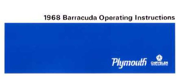 1968 Plymouth Barracuda Owner's Manual