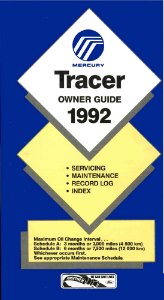 1992 Mercury Tracer Owner's Manual