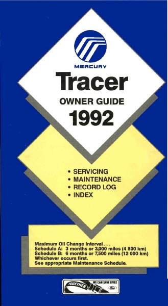 1992 Mercury Tracer Owner's Manual