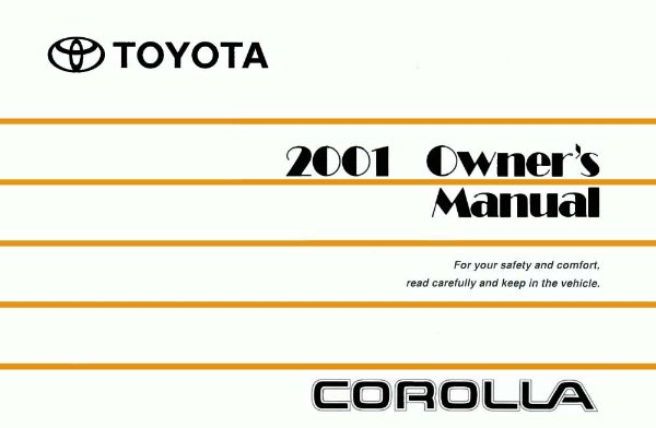 2001 Toyota Corolla Owner's Manual