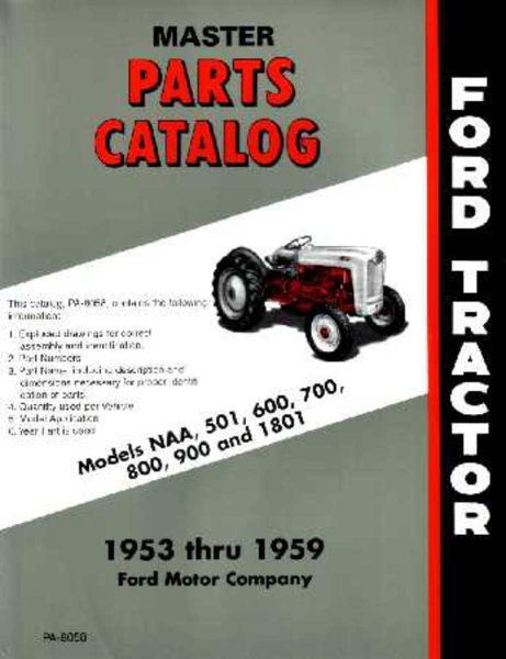 1953 1956 1957 1958 1959 Ford Tractor Parts Numbers Book List Guide Interchange