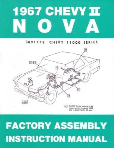 1967 Chevrolet Chevy ll Nova Assembly Manual Book Rebuild Instructions Drawings