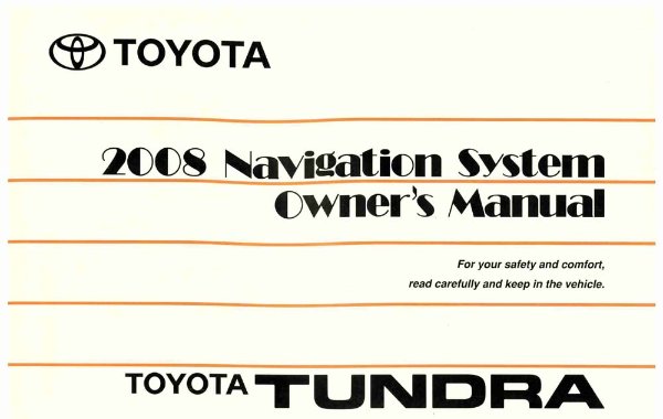 2008 Toyota Tundra Owner's Manual