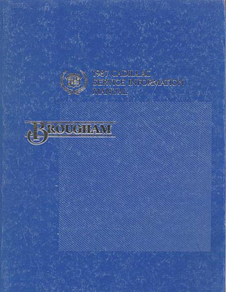 1987 Cadillac Brougham Factory Shop Service Manual
