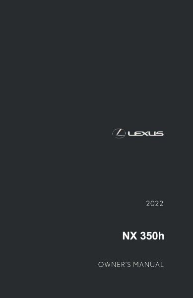 2022 Lexus NX 350h Owner's Manual