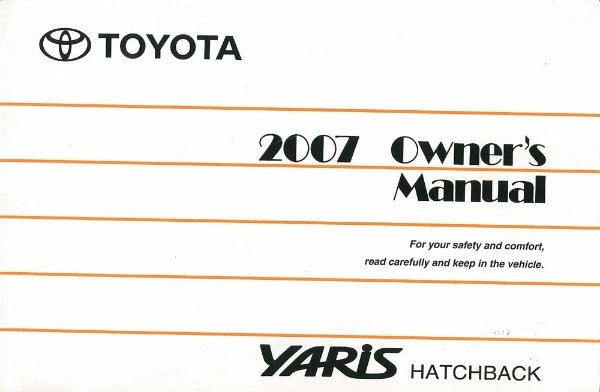 2007 Toyota Yaris Hatchback Owner's Manual
