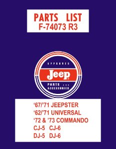 1962–1973 Jeep Jeepster Parts Book