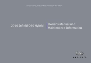 2016 Infiniti Q50 Hybrid Owner's Manual