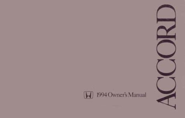 1994 Honda Accord Coupe Owner's Manual
