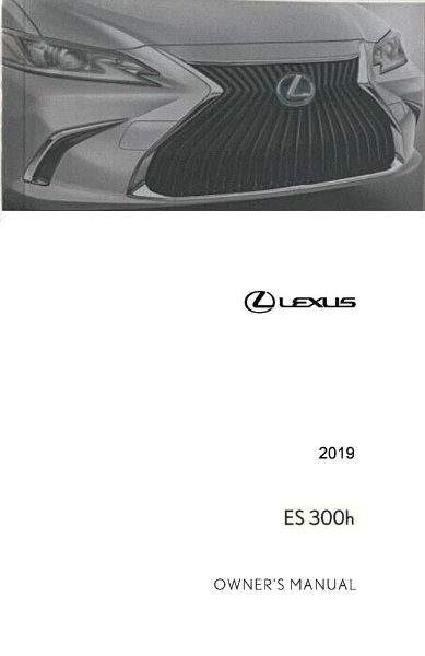 2019 Lexus 300H Owner's Manual