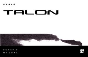 1992 Eagle Talon Owner's Manual