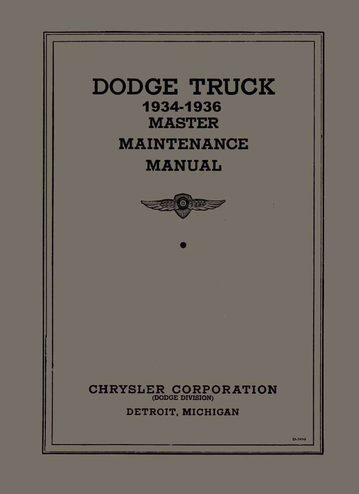 1934 1935 1936 Dodge Truck Shop Service Repair Manual
