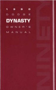 1990 Dodge Dynasty Owner's Manual