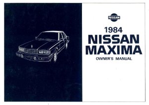 1984 Nissan Maxima Owner's Manual